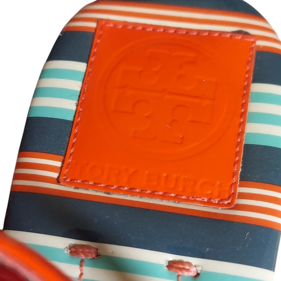 Tory Burch Emmy Habanero Pepper Stripe Cushioned Footbed Sandals - Picture 4 of 16